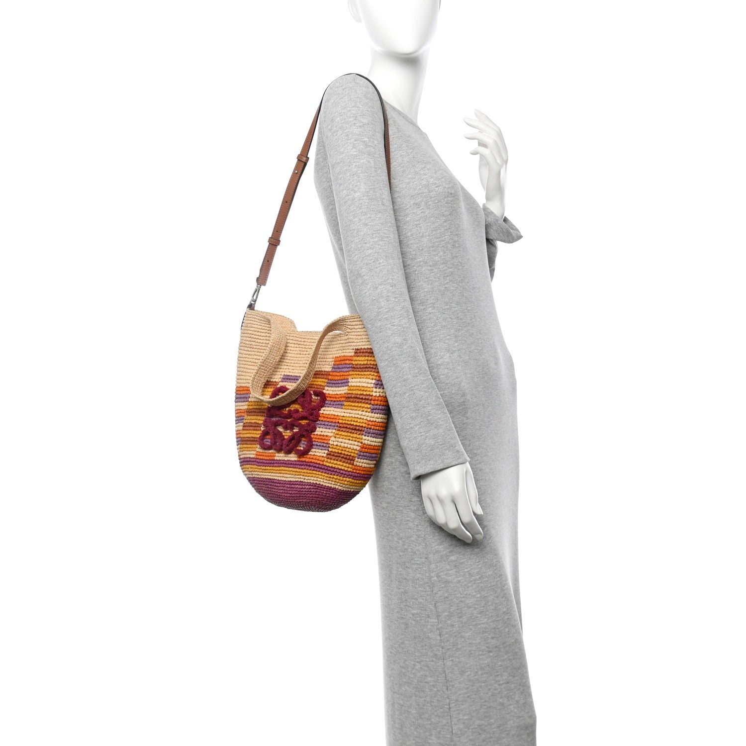 Loewe Raffia Paula's Ibiza Rainbow Slit Tote Bag Natural Multicolor 2 of 9