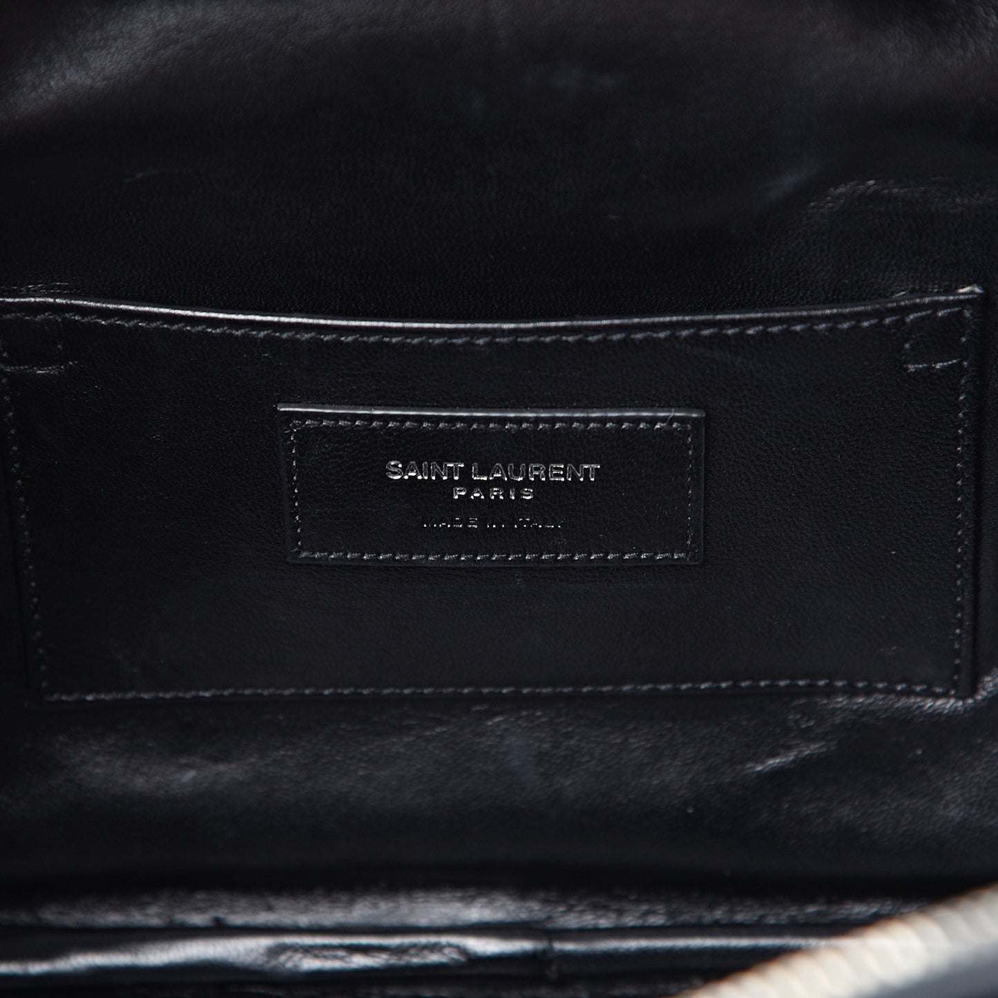 Calfskin Crocodile Embossed Monogram Lunch Box Bag Black