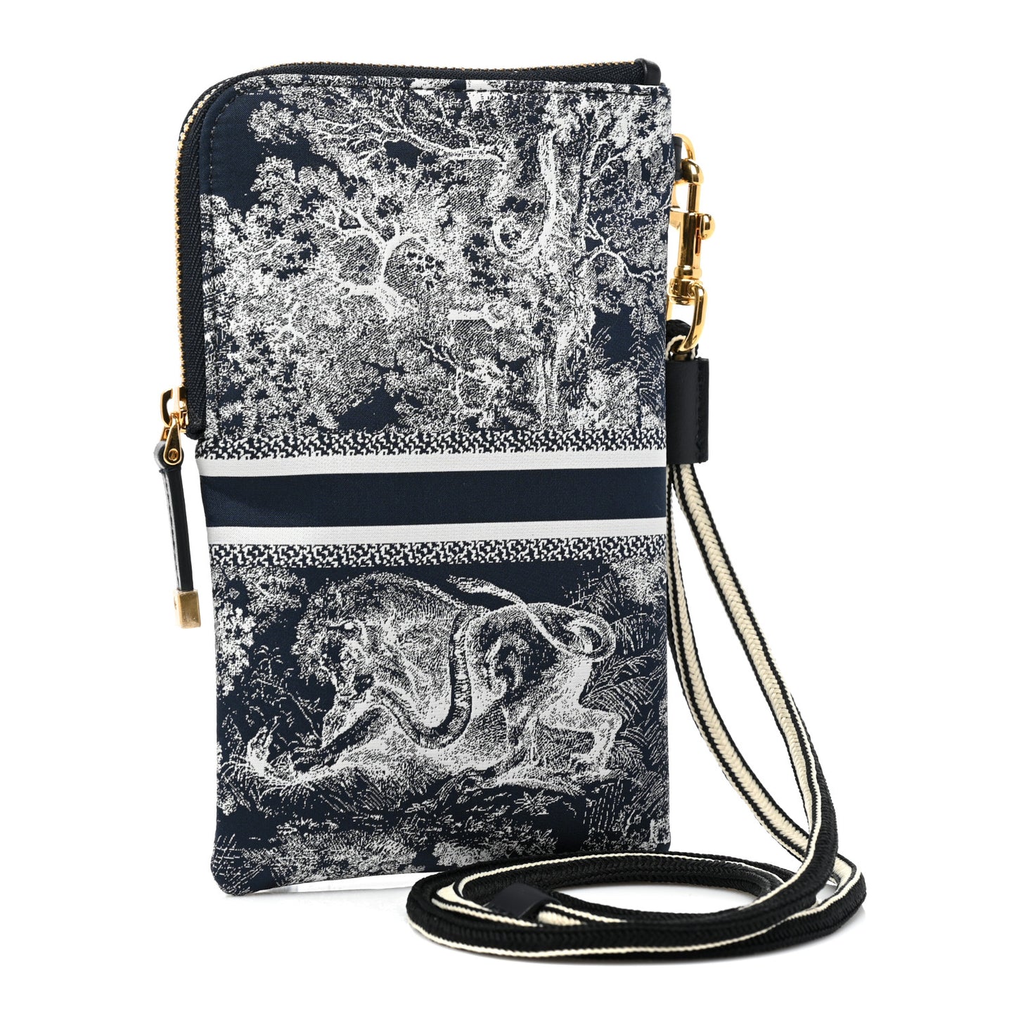 Technical Fabric Embroidered Toile De Jouy DiorTravel Multifunction Pouch Blue