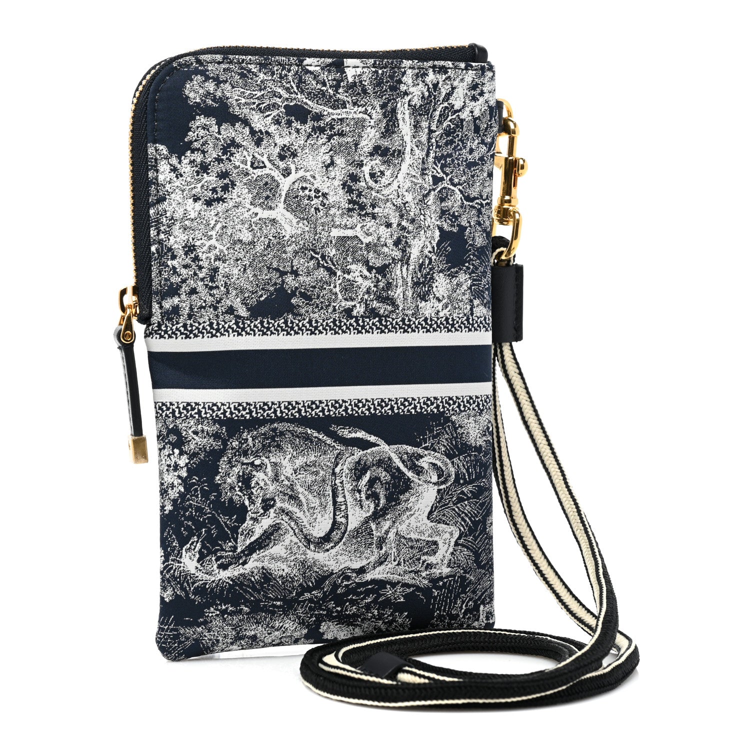 Christian Dior Technical Fabric Embroidered Toile De Jouy DiorTravel Multifunction Pouch Blue 4 of 10