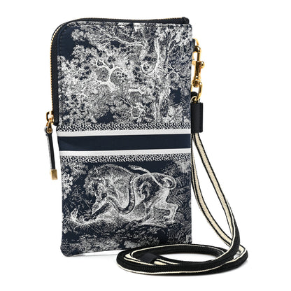 Christian Dior Technical Fabric Embroidered Toile De Jouy DiorTravel Multifunction Pouch Blue 4 of 10