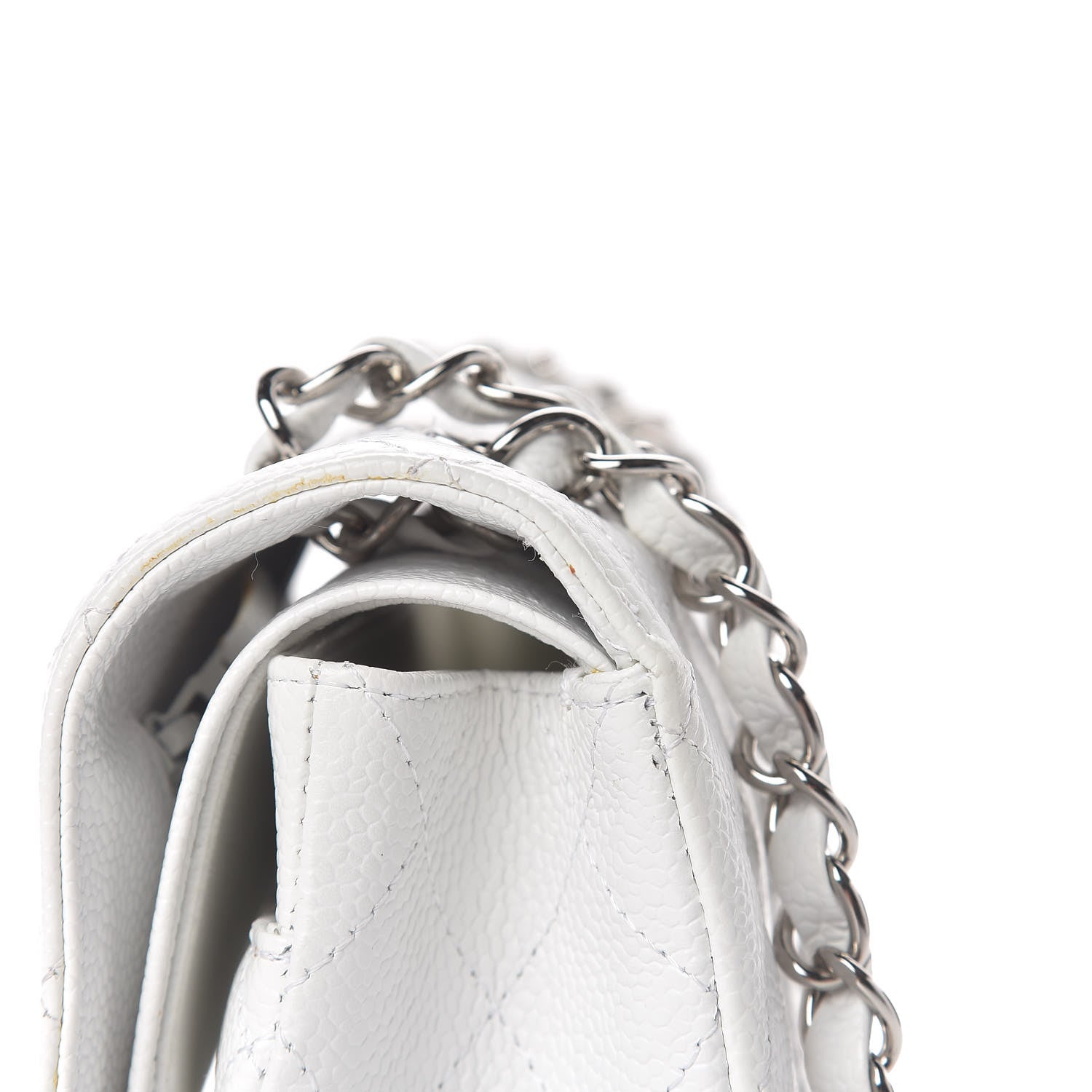 Chanel Caviar Quilted Medium Double Flap White 18 of 21