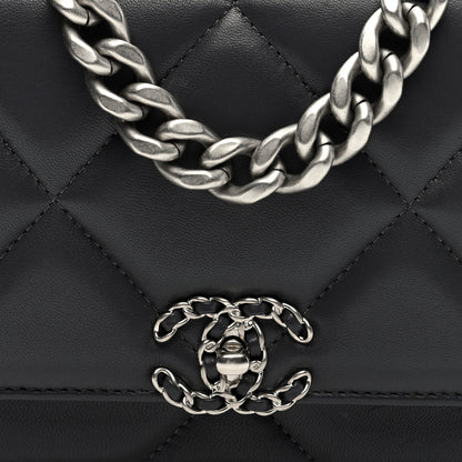 Chanel Lambskin Quilted Chanel 19 Wallet On Chain WOC Dark Grey 8 of 10