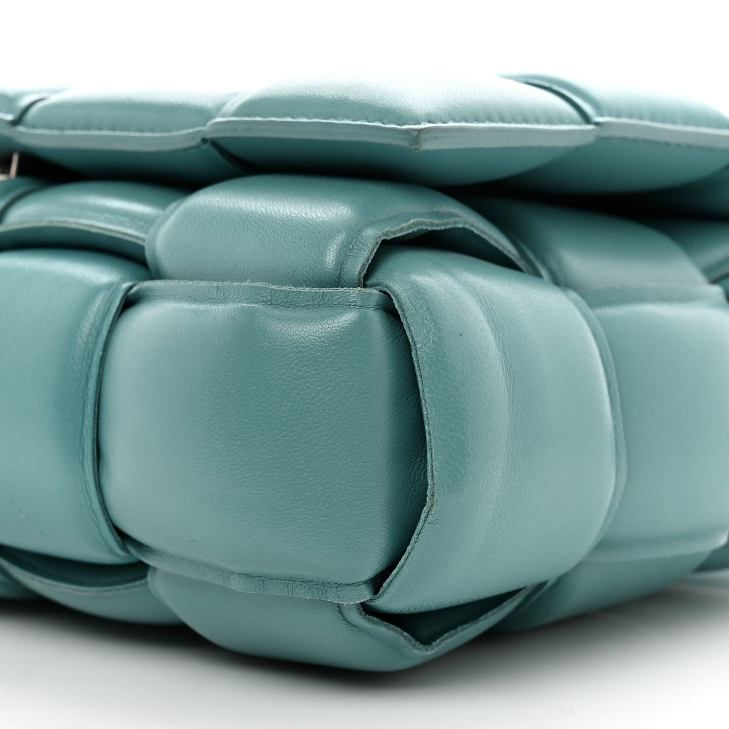 Nappa Maxi Intreccio Padded Cassette Crossbody Bag Linoleum