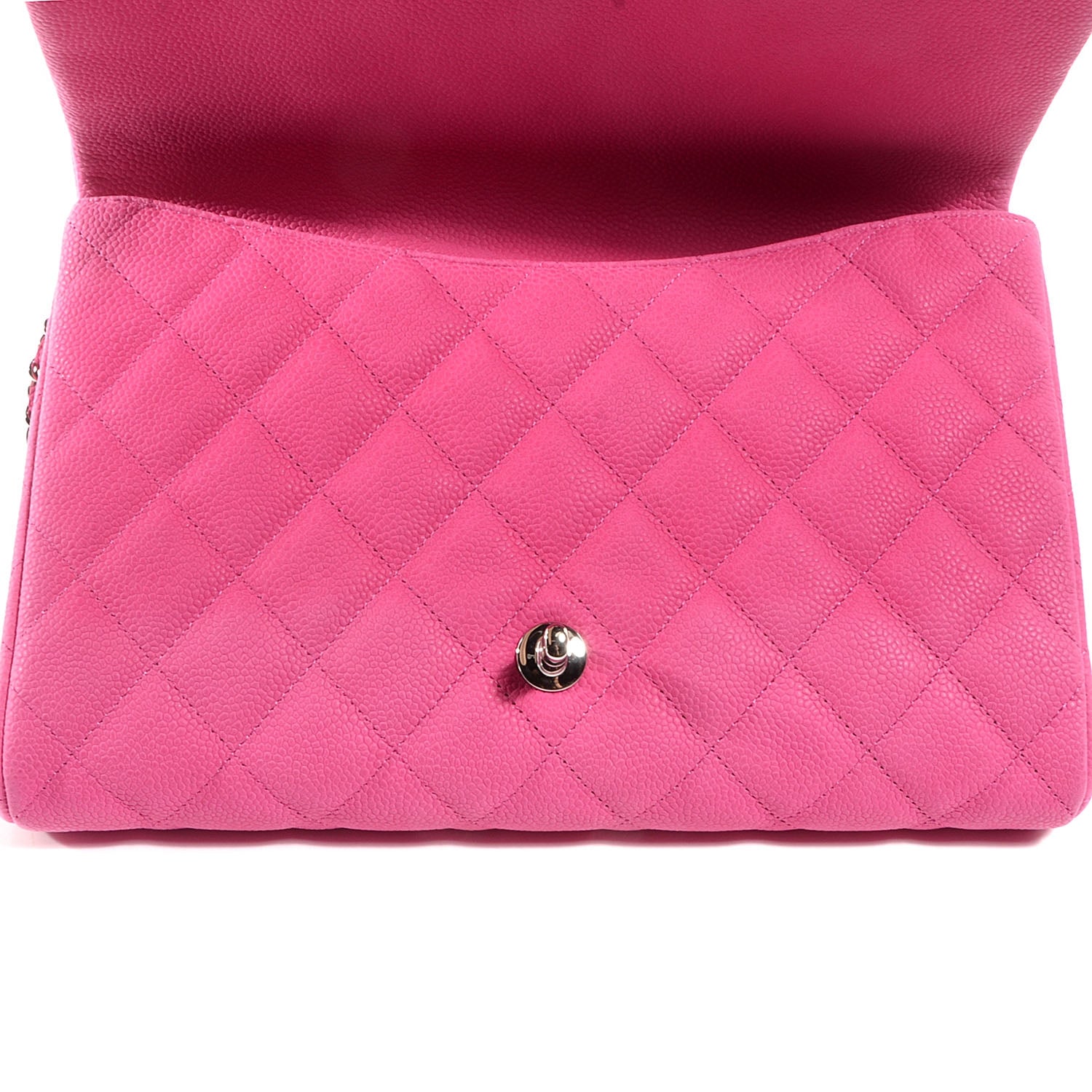 Chanel Iridescent Caviar Clutch with Chain Flap Hot Pink 9 of 9