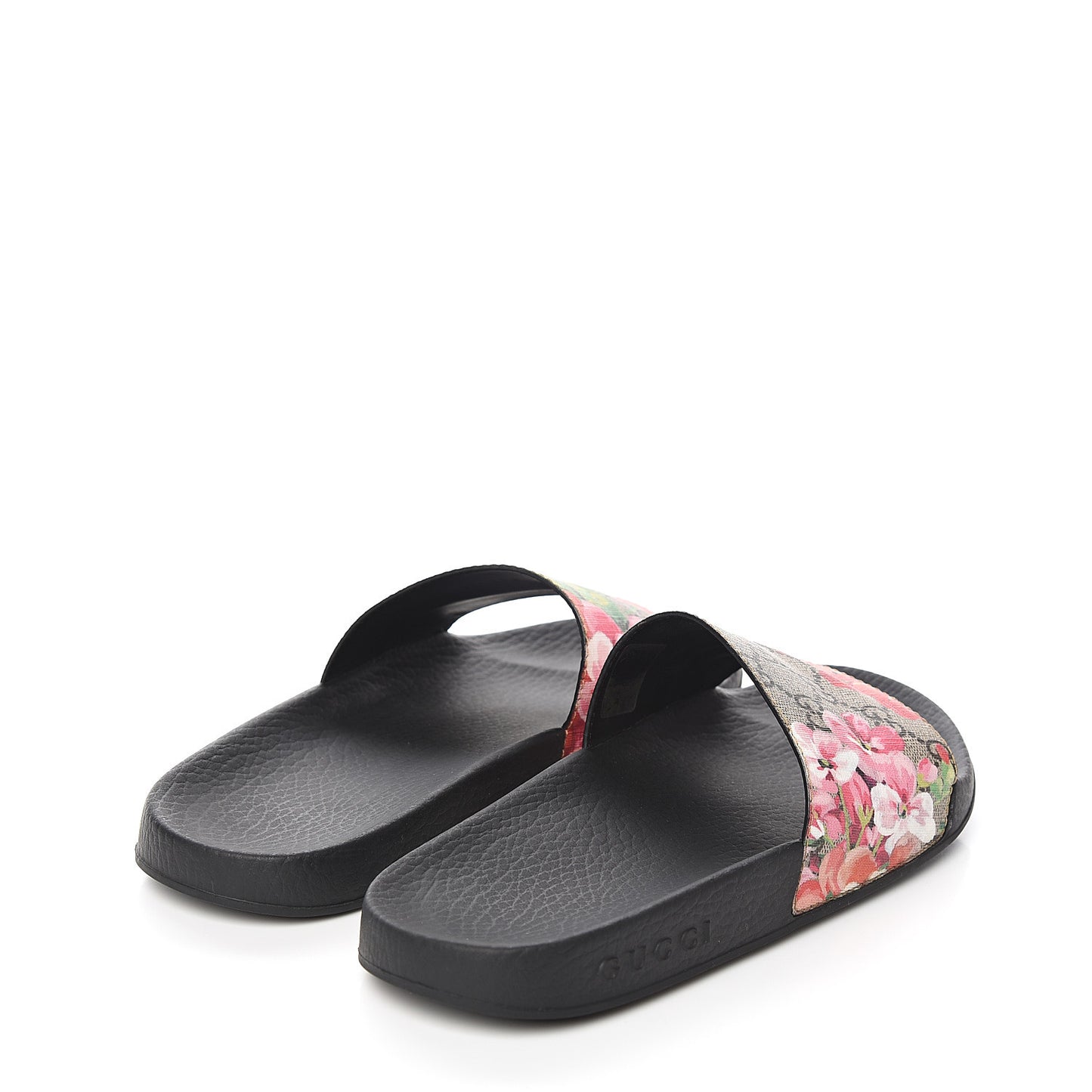 GG Supreme Monogram Blooms Slide Sandals 37 Beige Multicolor