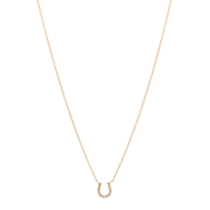 Tiffany 18K Rose Gold Diamond Mini Metro Horseshoe Pendant Necklace 1 of 5