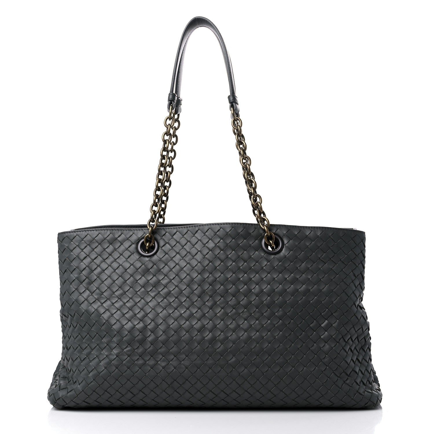 Bottega Veneta Nappa Intrecciato Large Classic Chain Strap Tote Grey 3 of 12