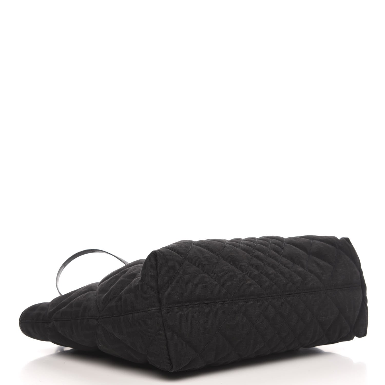 Fendi Canvas Quilted FF Roll Tote Black 4 of 9