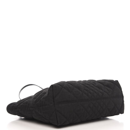 Fendi Canvas Quilted FF Roll Tote Black 4 of 9