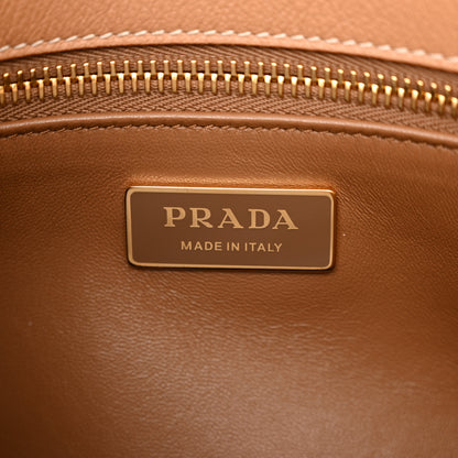 Prada Calfskin Studded Large Galleria Double Zip Tote Natural 6 of 9