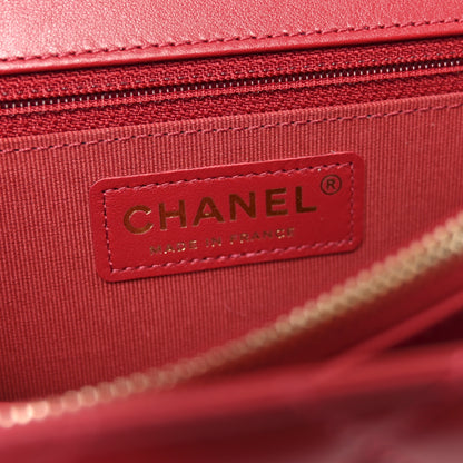 Chanel Lambskin Quilted Chunky Chain Handle Mini Flap Red 6 of 11