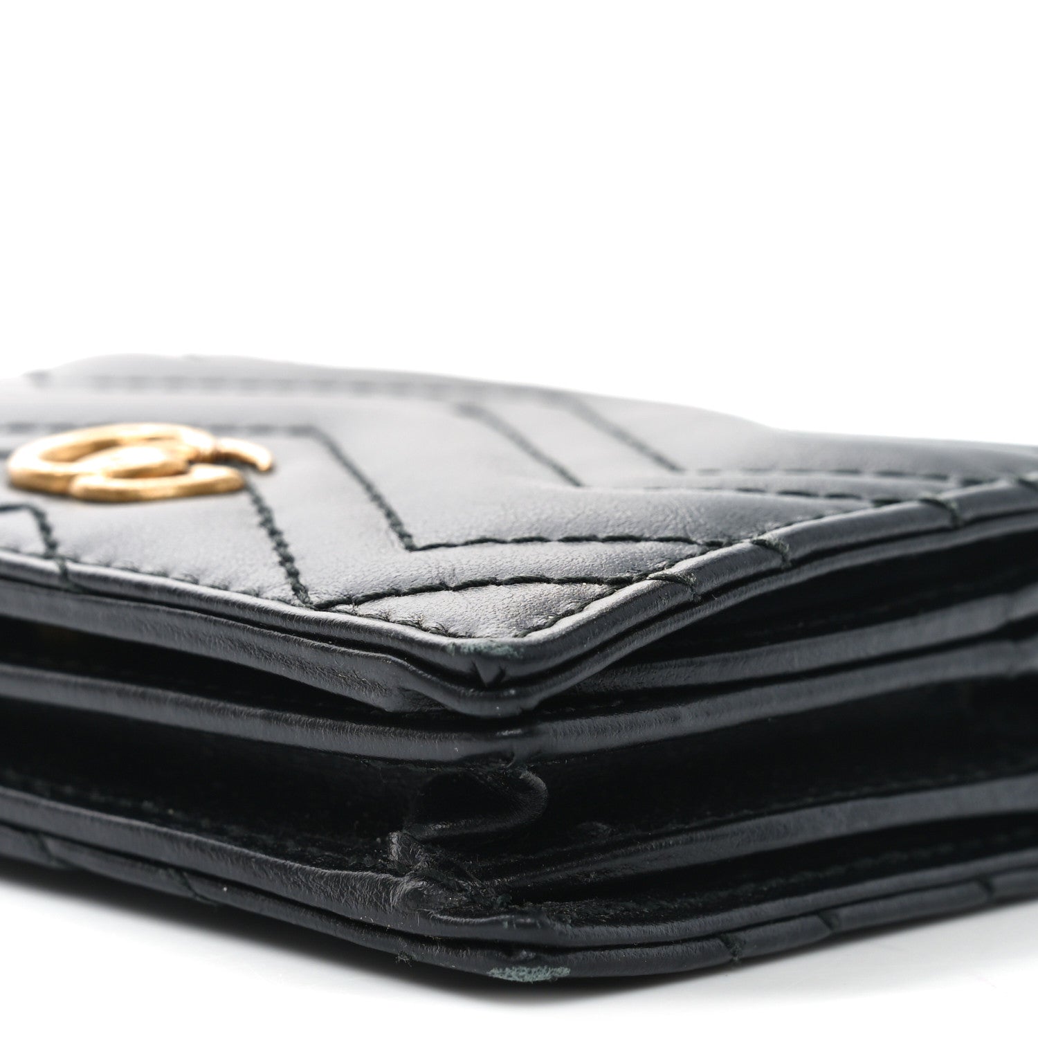 Gucci Calfskin Matelasse GG Marmont Card Case Wallet Black 9 of 9