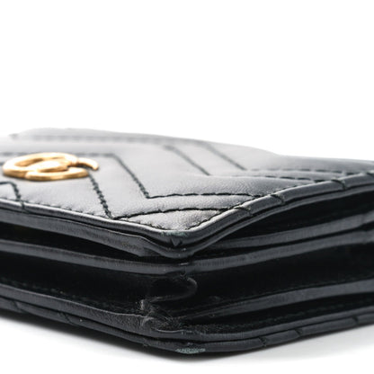 Gucci Calfskin Matelasse GG Marmont Card Case Wallet Black 9 of 9