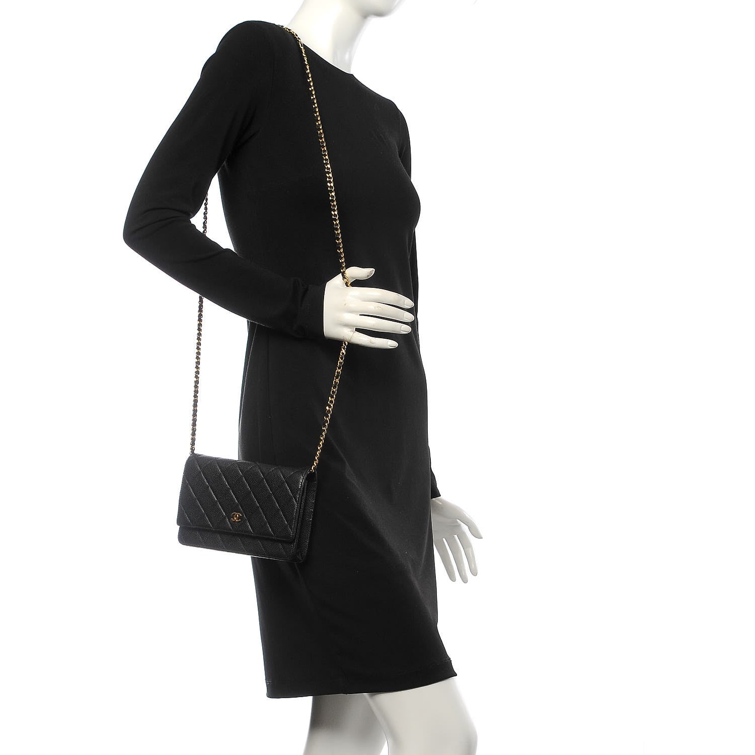 Chanel Caviar Quilted Wallet On Chain WOC Black 2 of 9