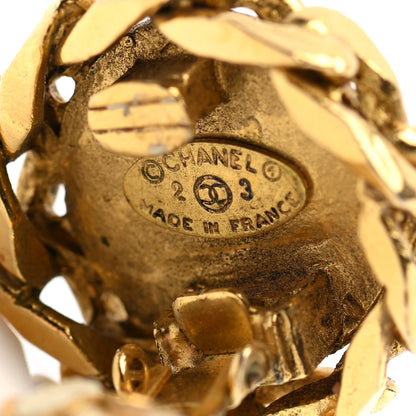Chanel Crystal CC Round Clip On Earrings Gold 3 of 4