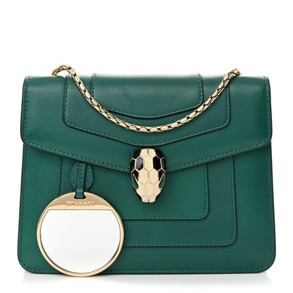 Bulgari Calfskin Small Serpenti Forever Snake Strap Crossbody Bag Emerald Green 3 of 12