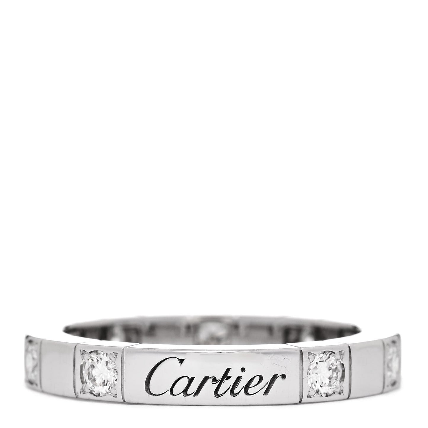 18K White Gold Diamond Lanieres Half Eternity Band Ring 50 5.25
