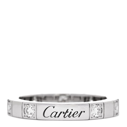 Cartier 18K White Gold Diamond Lanieres Half Eternity Band Ring 50 5.25 1 of 4