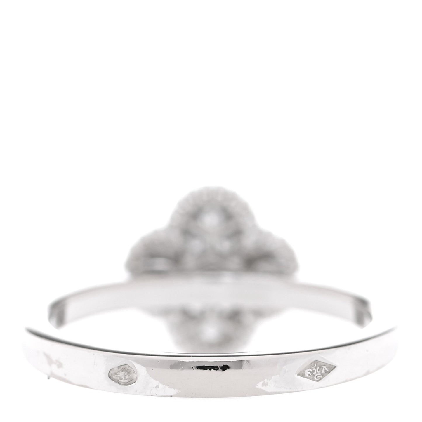 18K White Gold Diamond Sweet Alhambra Ring 50 5.25
