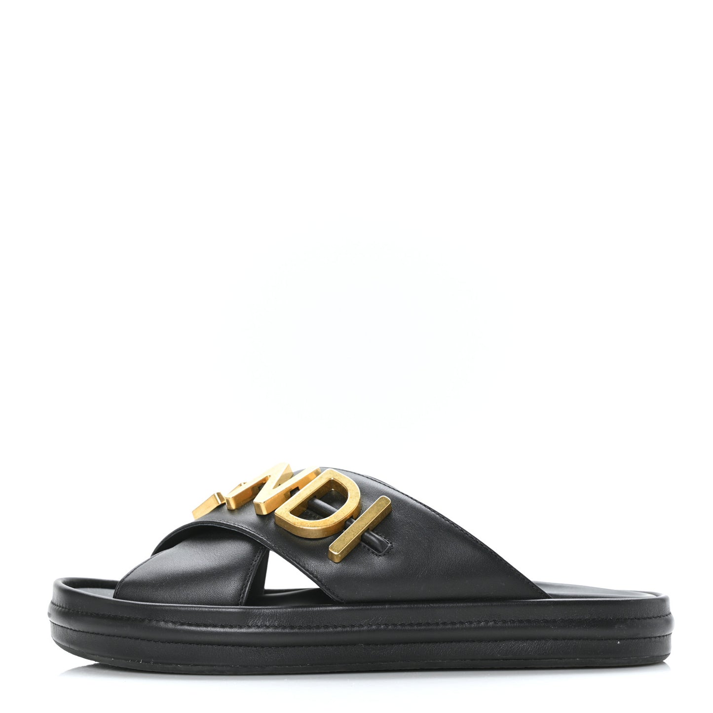 Vitello Womens Fendigraphy Slide Sandals 41 Black