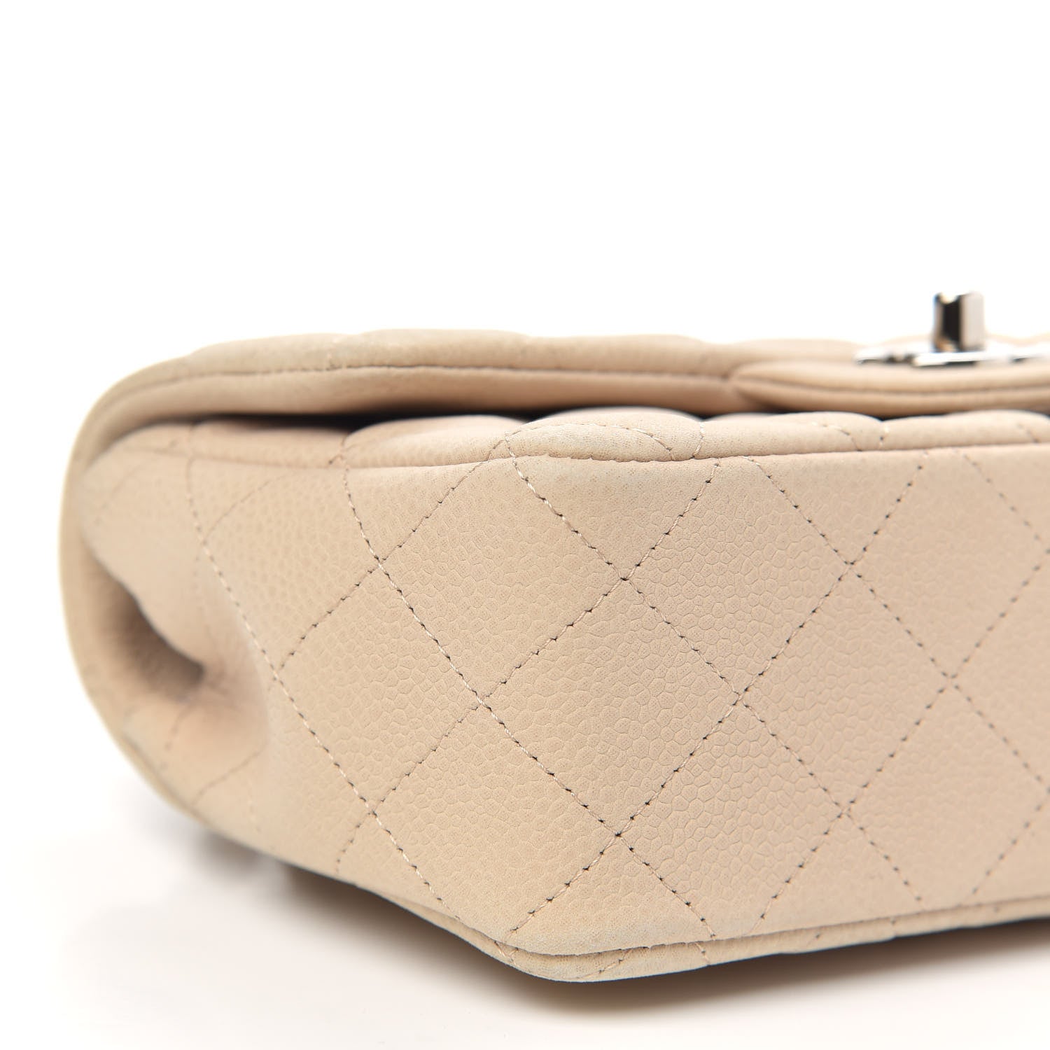 Chanel Iridescent Caviar Quilted Mini Rectangular Flap Light Beige 8 of 12