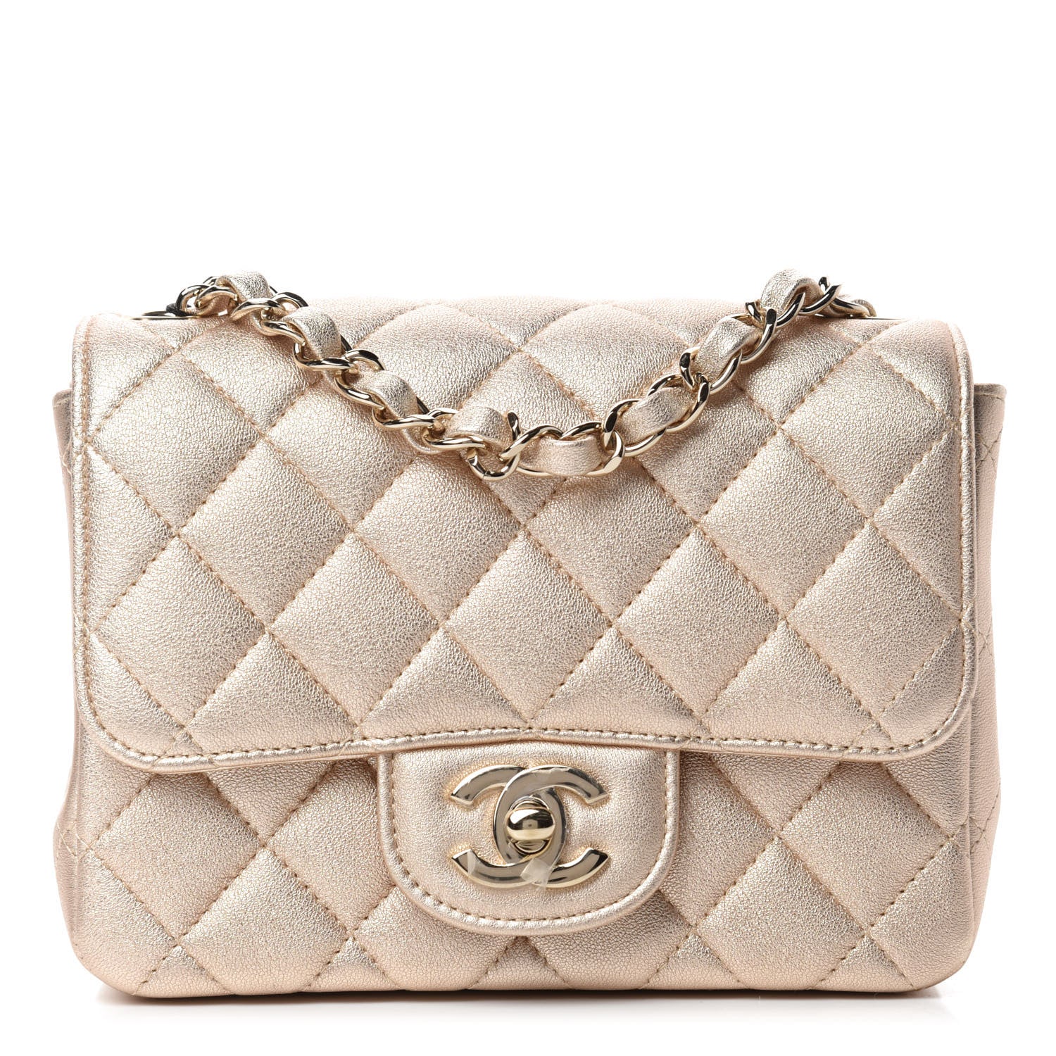Chanel Metallic Lambskin Quilted Mini Square Flap Gold 1 of 11