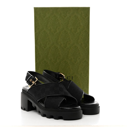 Gucci Monogram Granada Kid Trip 40/72mm Lug Sole Sandals 39 Black 9 of 9