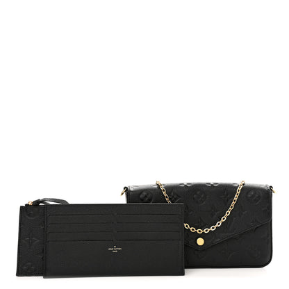 Louis Vuitton Empreinte Pochette Felicie Chain Wallet Black 1 of 10