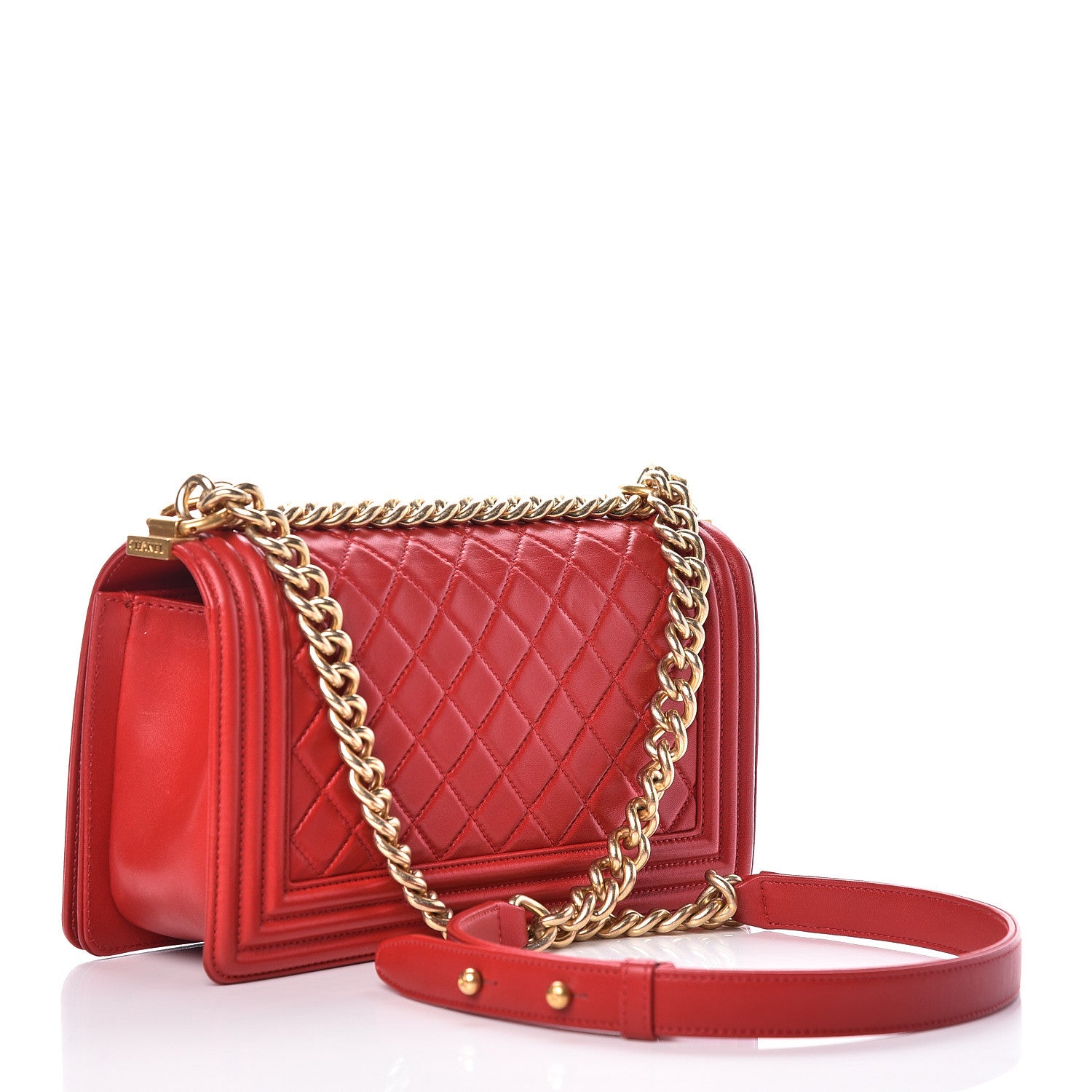 Chanel Lambskin Quilted Medium Boy Flap Red 3 of 10