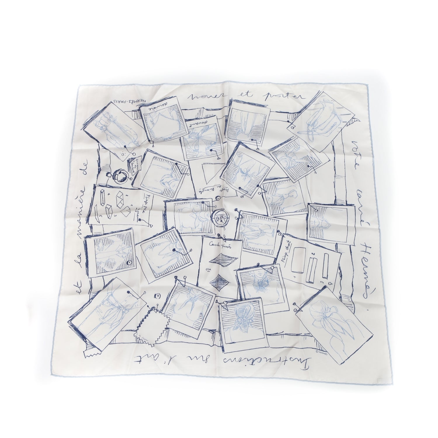 Hermes Silk Instructions Sur L'Art de Nouer et Porter Votre Carre Scarf 70 1 of 5