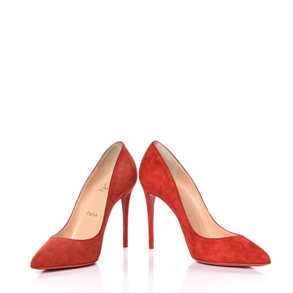 Christian Louboutin Veau Velours Pigalle Follies 100 Pumps 35.5 Flamenco 6 of 19