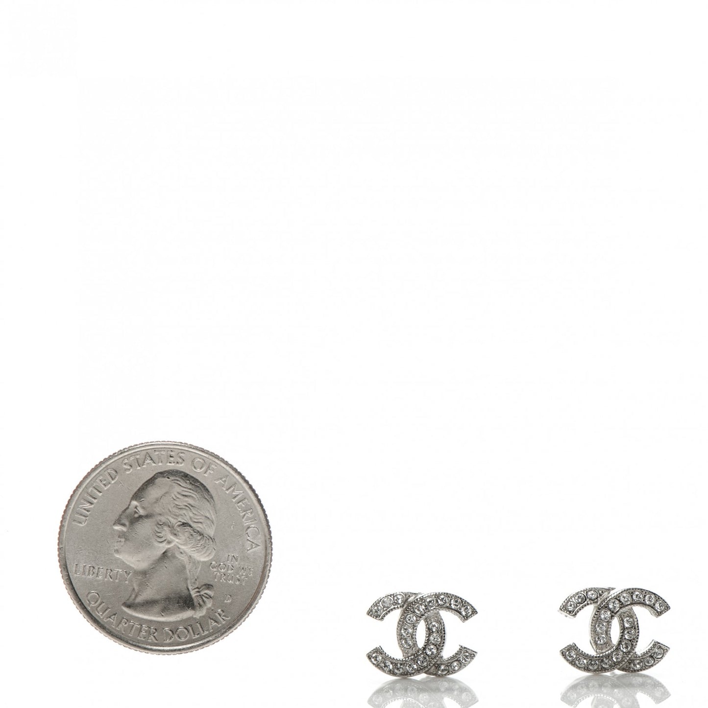 Crystal CC Earrings Silver