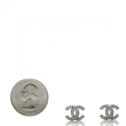 Chanel Crystal CC Earrings Silver 2 of 4