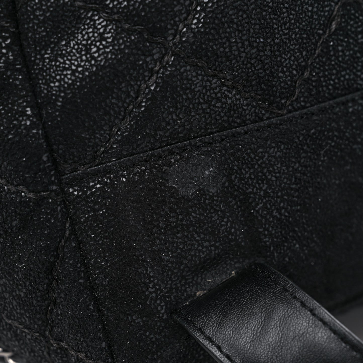 Shaggy Deer Quilted Small Falabella Backpack Black