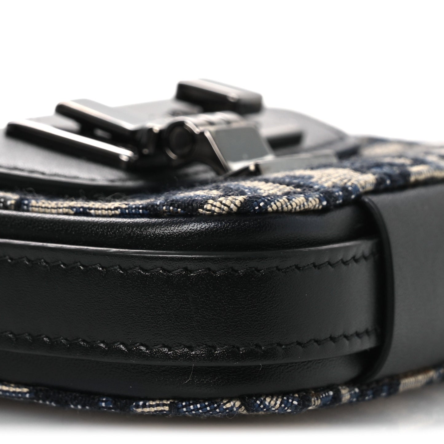 Oblique Smooth Calfskin Nano Pouch Beige Black