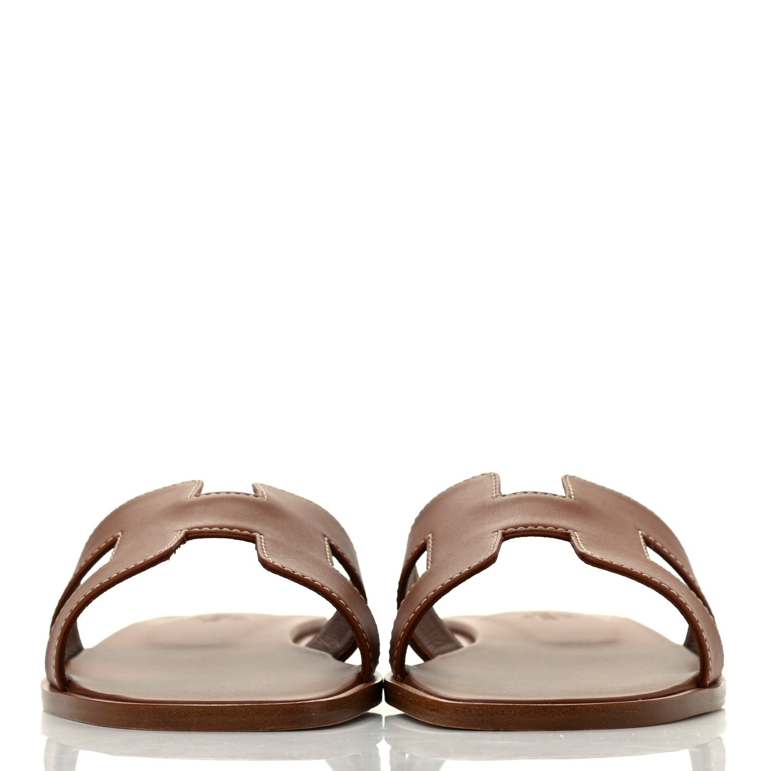 Hermes Box Calfskin Oran Sandals 37.5 Gold 2 of 8