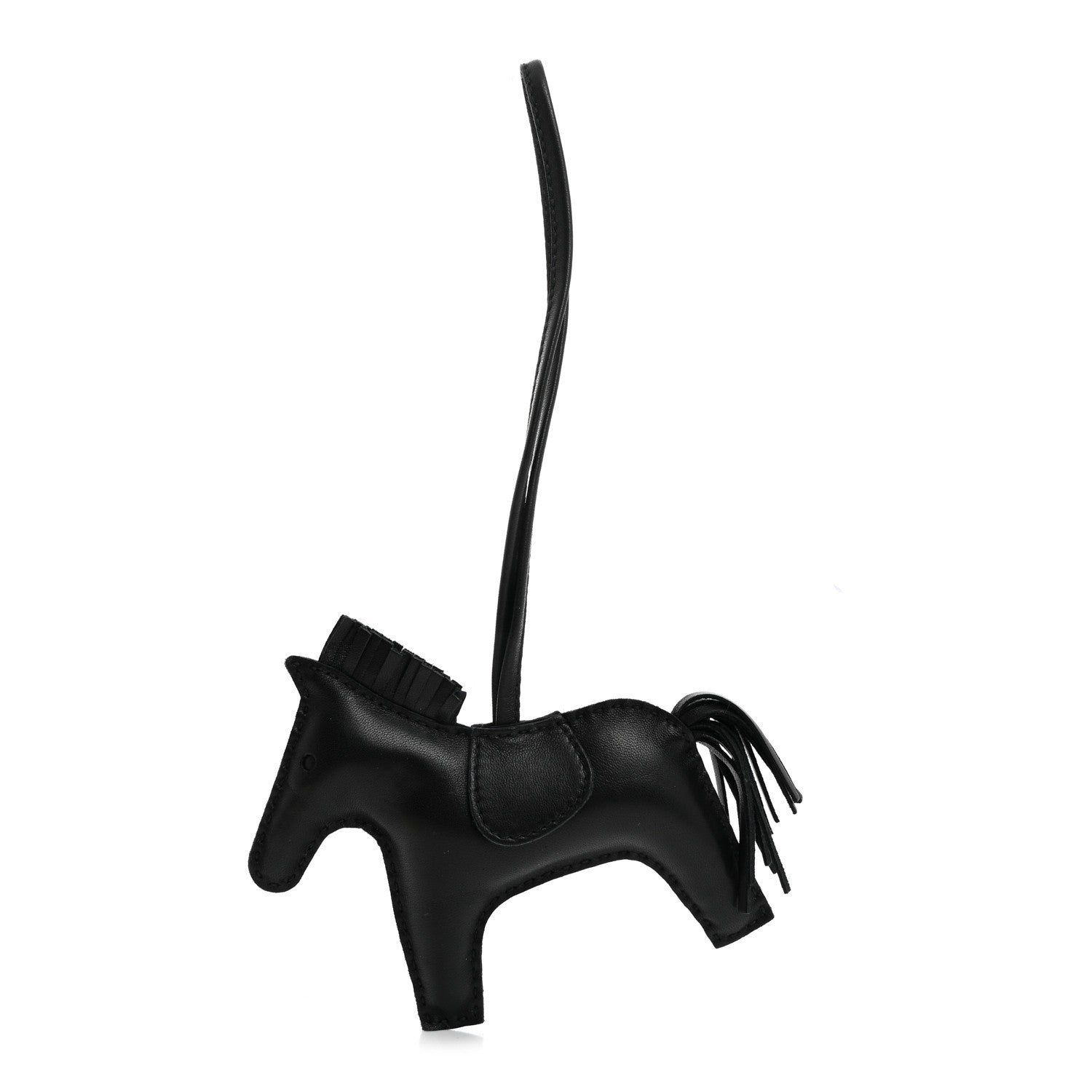 Hermes Milo Lambskin Grigri Rodeo Horse Bag Charm GM So Black 1 of 4