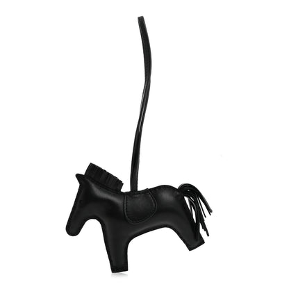Hermes Milo Lambskin Grigri Rodeo Horse Bag Charm GM So Black 1 of 4