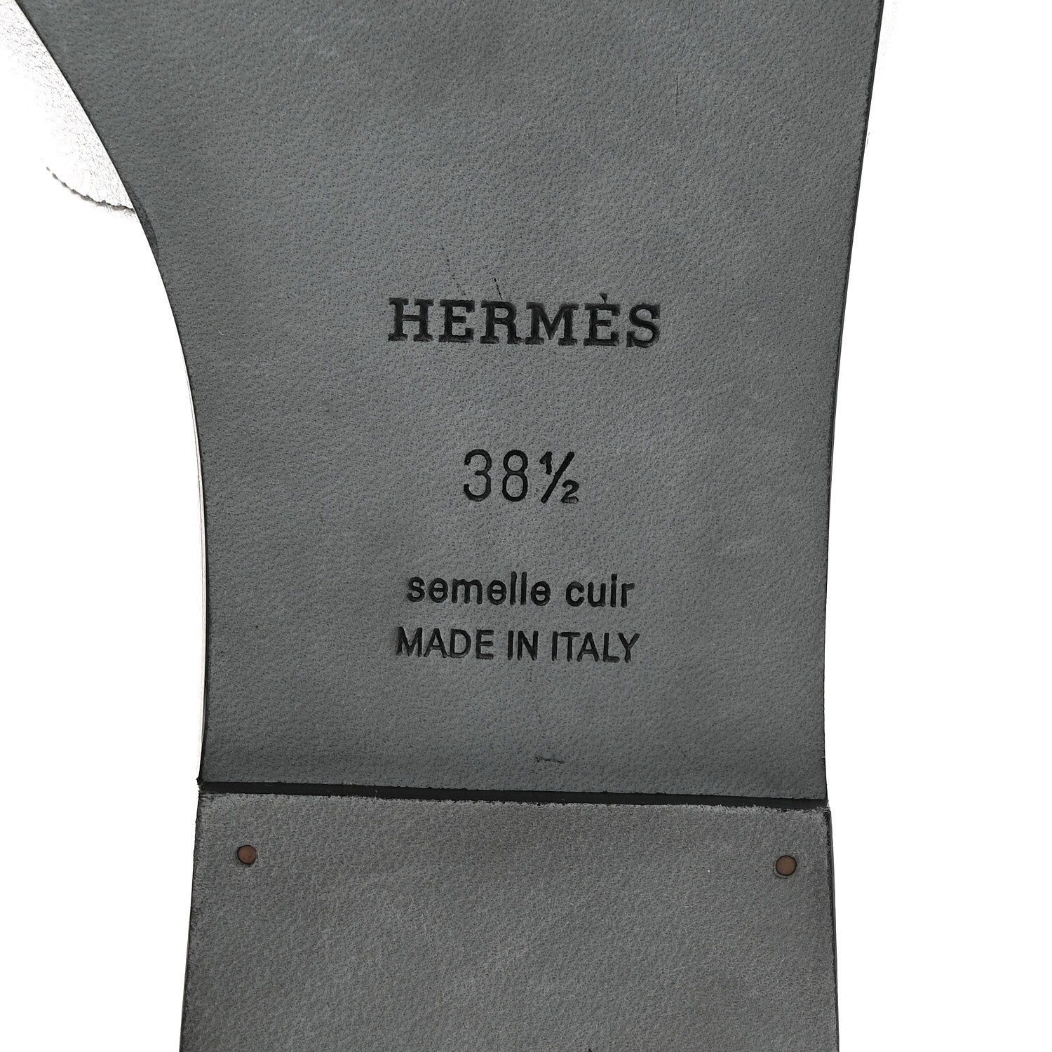 Hermes Metallic Chevre Oran Sandals 38.5 Gris Argente 7 of 9