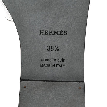 Hermes Metallic Chevre Oran Sandals 38.5 Gris Argente 7 of 9