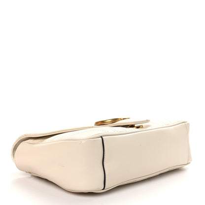Gucci Calfskin Matelasse Small GG Marmont Shoulder Bag White 4 of 10