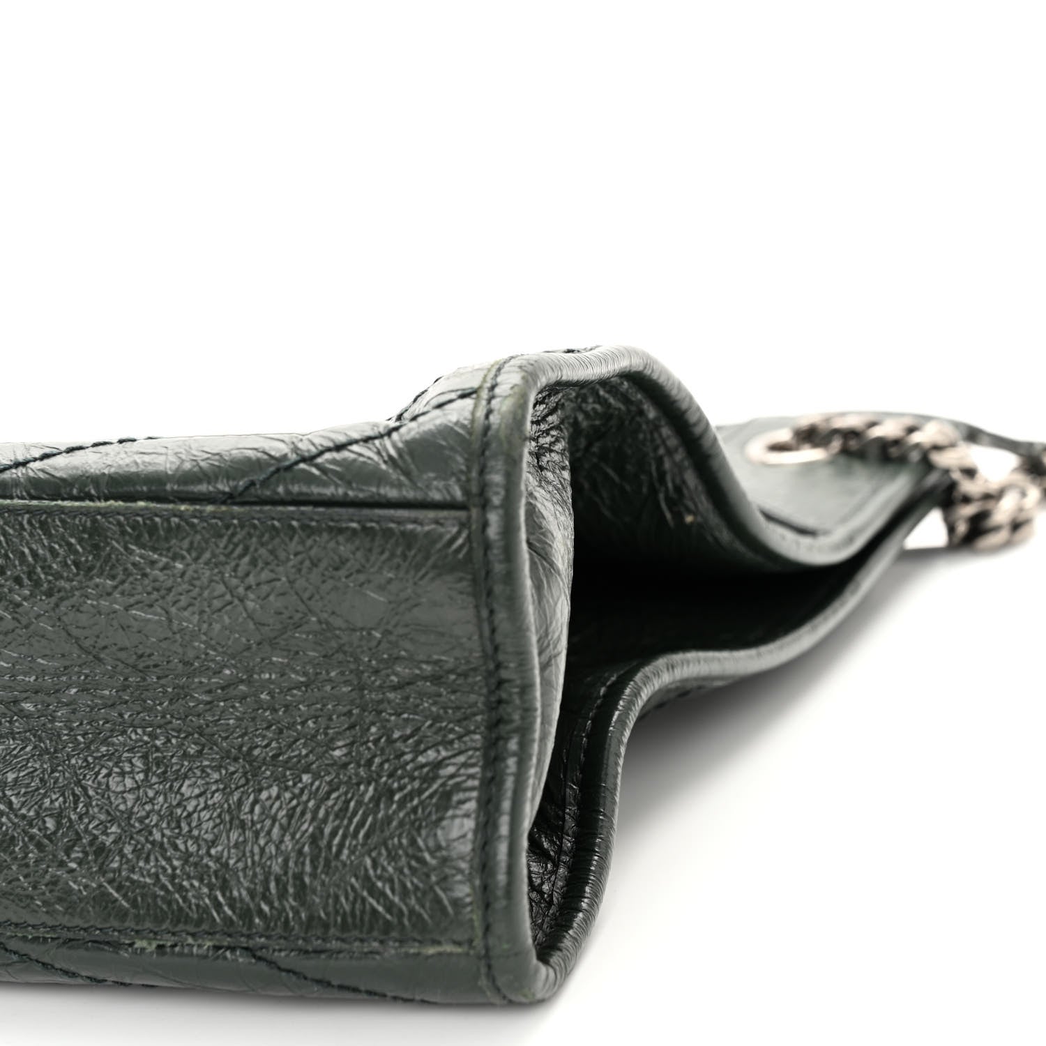 Saint Laurent Crinkled Calfskin Matelasse Monogram Medium Niki Shopper Tote New Vert 9 of 11