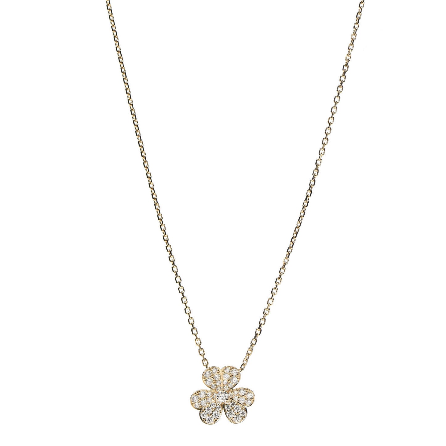 18K Yellow Gold Diamond Small Frivole Pendant Necklace