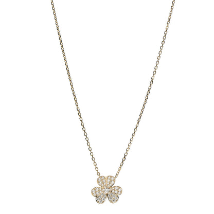 Van Cleef & Arpels 18K Yellow Gold Diamond Small Frivole Pendant Necklace 1 of 8