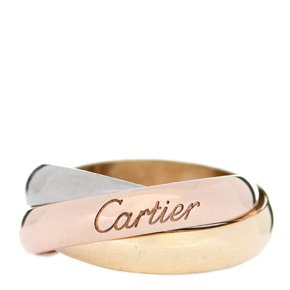 Cartier 18K Pink Yellow White Gold Classic Trinity Ring 47 4 1 of 6