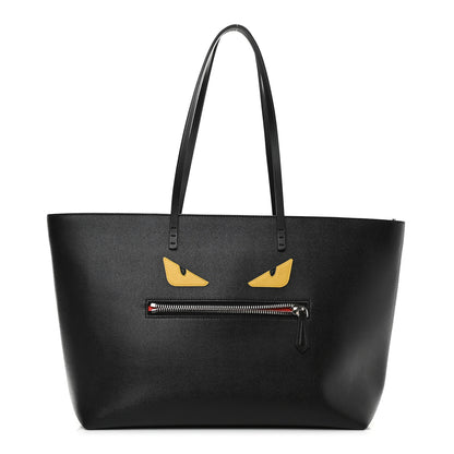 Fendi Vitello Elite Cuoio Monster Buggies Medium Roll Tote Black Multicolor Blue Cobalto 1 of 11