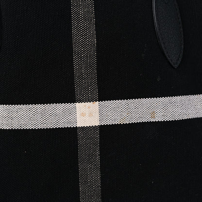 Burberry Coated Canvas Mega Check Medium Doodle Tote Black White 21 of 22
