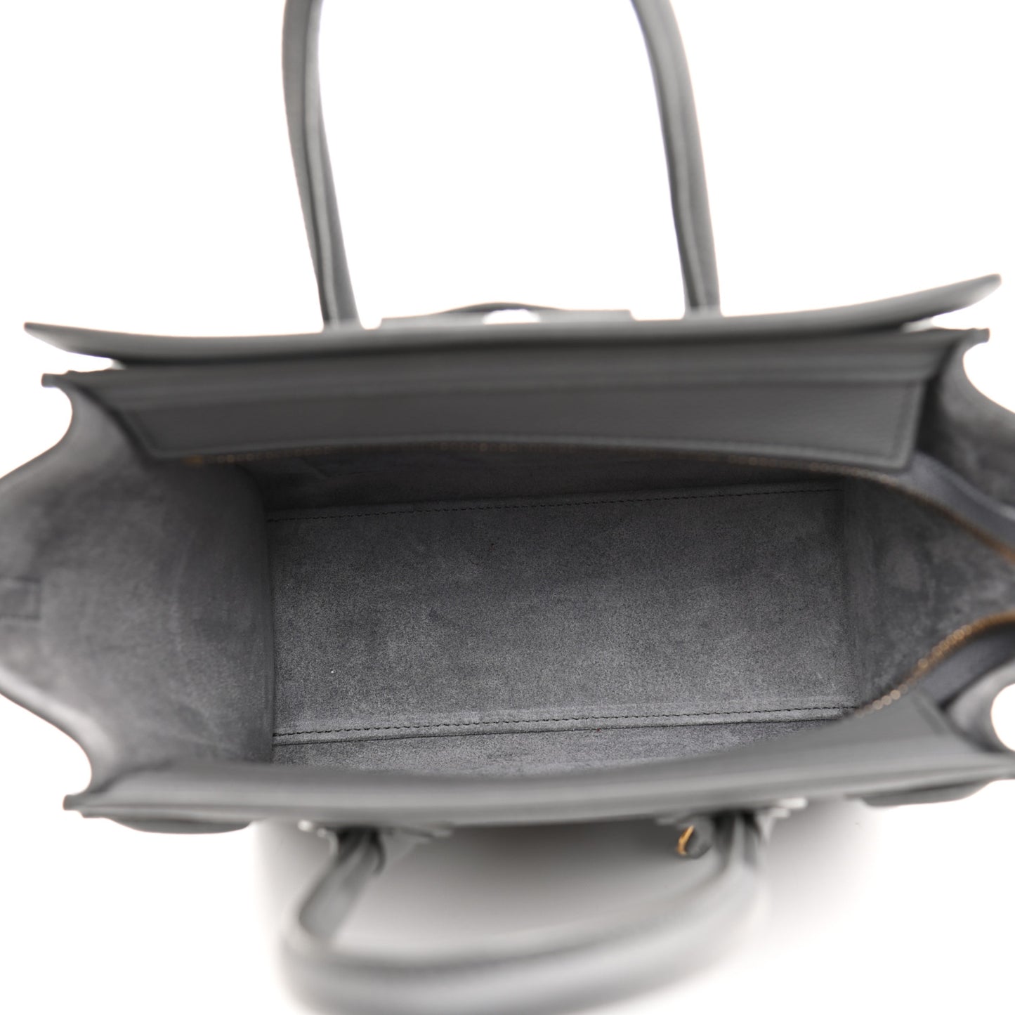 Drummed Calfskin Nano Luggage Kohl