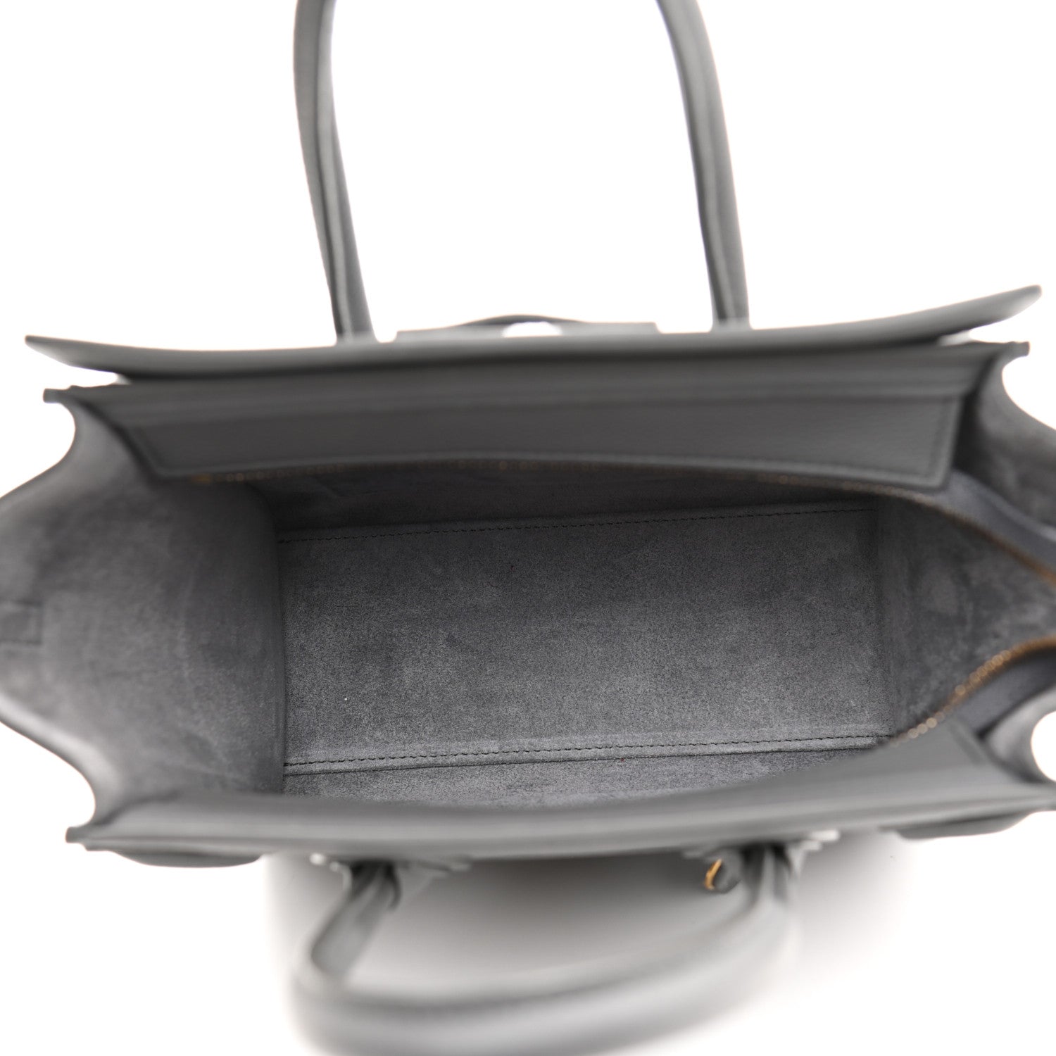 Celine Drummed Calfskin Nano Luggage Kohl 5 of 10